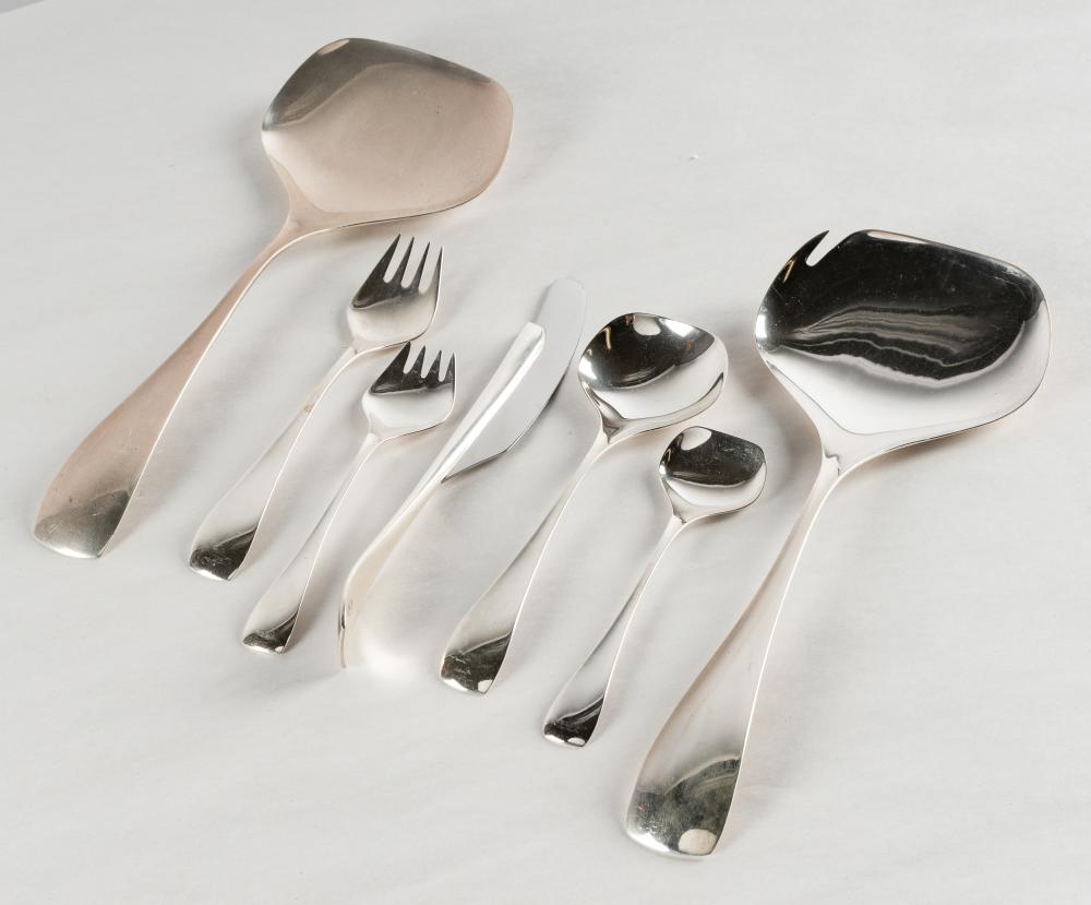 Appraisal: MEXICAN MODERNIST STERLING FLATWARE SERVICEmost pieces marked Sterling Mexico some