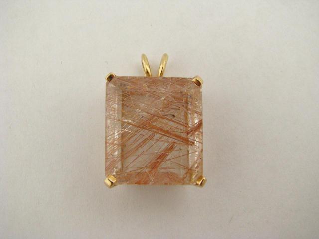 Appraisal: K Yellow Gold Rose Quartz Pendant Set in a four