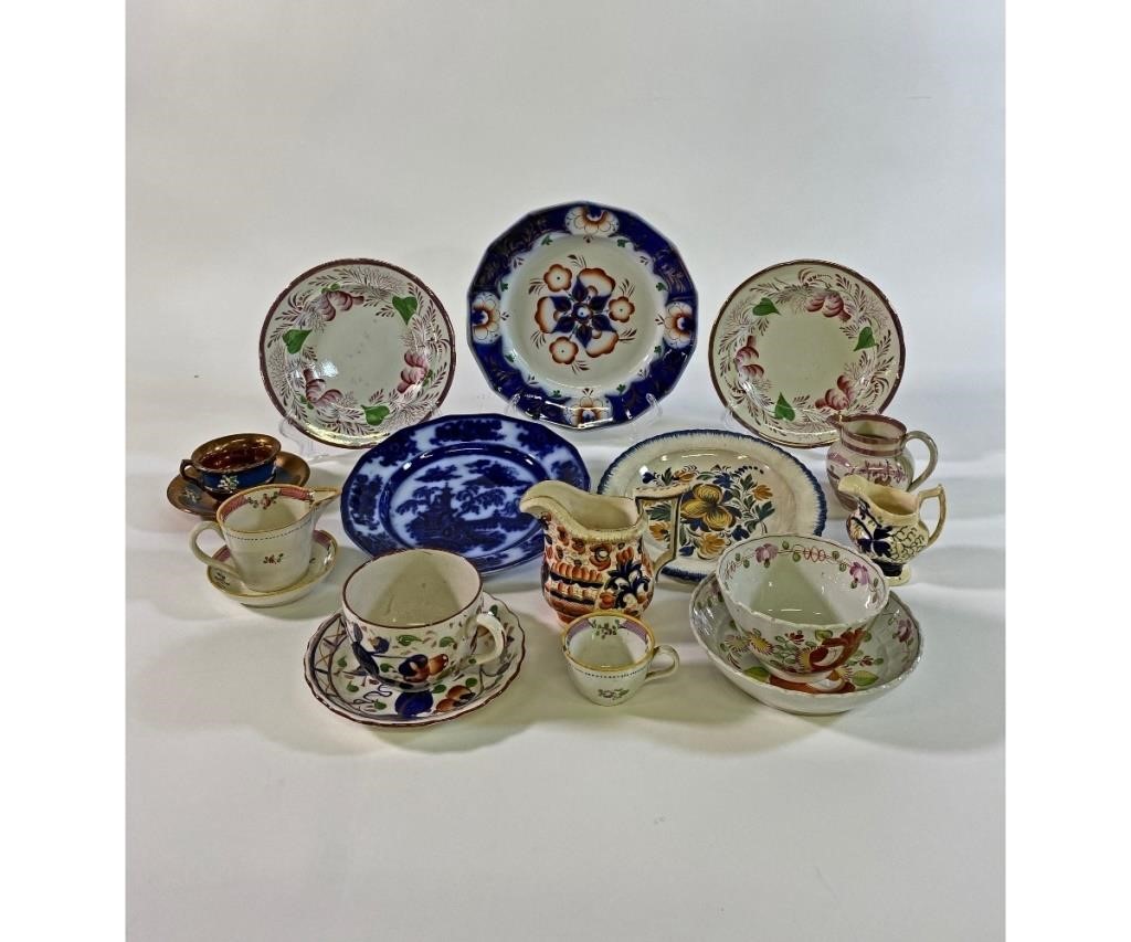 Appraisal: Gaudy Welsh Kings Rose flow blue plates cups etc Provenance