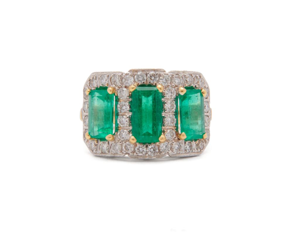 Appraisal: LUX BOND GREEN K Gold Emerald and Diamond Ring comprised