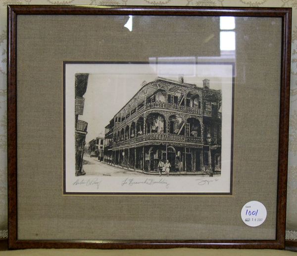 Appraisal: Philip Sage American New Orleans b LaBranche Building etching image