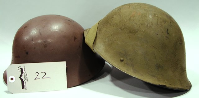 Appraisal: Lot consisting of steel combat helmets of which shows Japanese