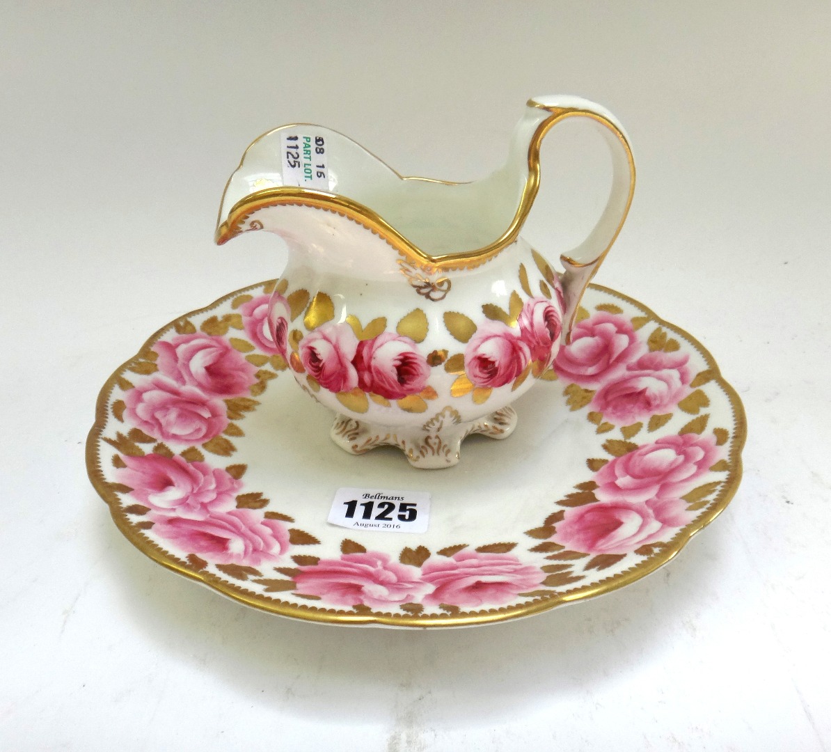 Appraisal: A Victorian matched part tea service decorated with roses against