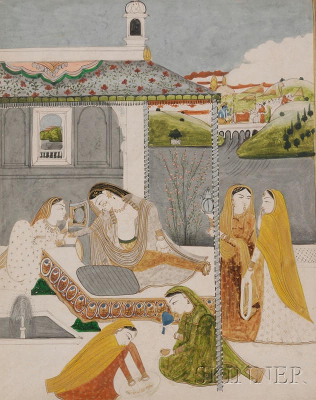 Appraisal: Indian Miniature Painting th century ink and colors on paper