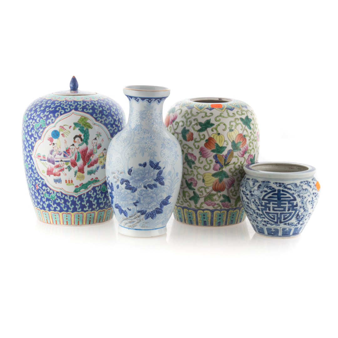 Appraisal: Chinese porcelain vases and jars together with a pair of