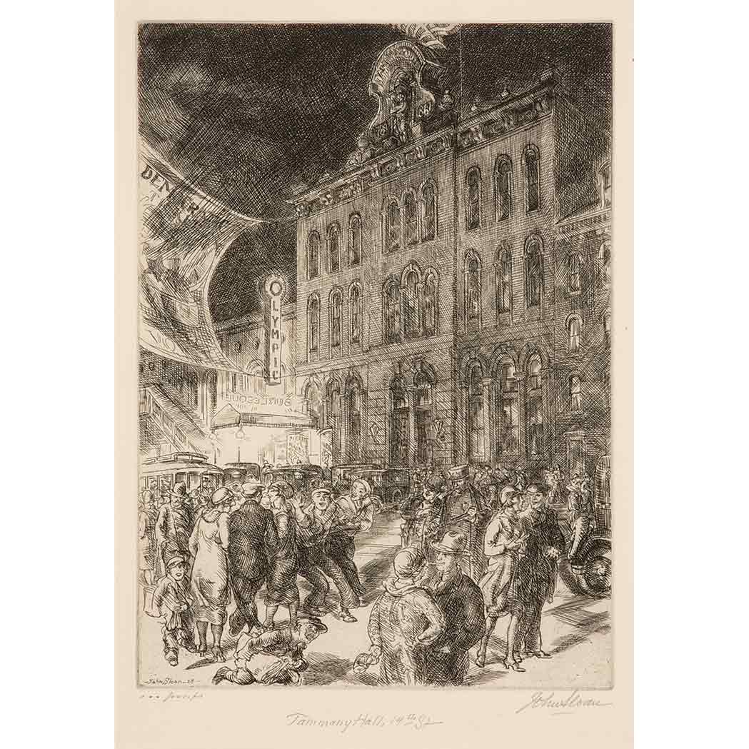 Appraisal: John Sloan - FOURTEENTH STREET THE WIGWAM TAMMANY HALL Etching