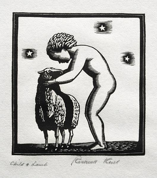 Appraisal: Rockwell Kent American - Child and Lamb BJ Wood engraving