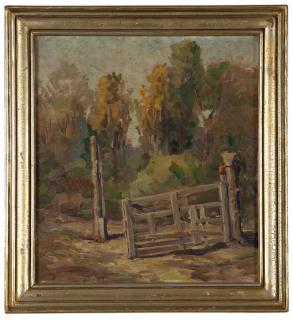 Appraisal: Jessie Fremont Snow Davis Old ranch gate signed lower right