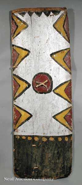 Appraisal: A Maring or Wahgi River Painted Wood Shield Papua New