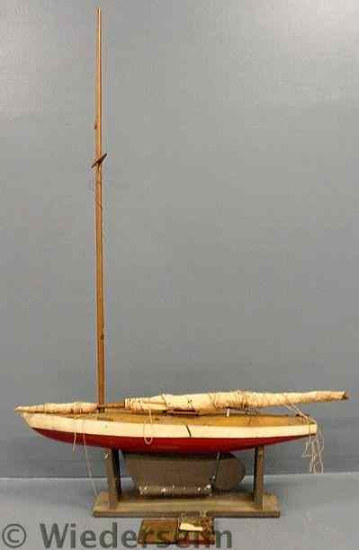 Appraisal: Large pond boat c with lead keel and original sails