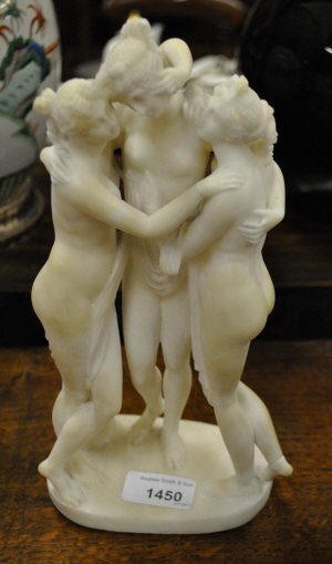 Appraisal: A carved alabaster group of The Three Graces cm