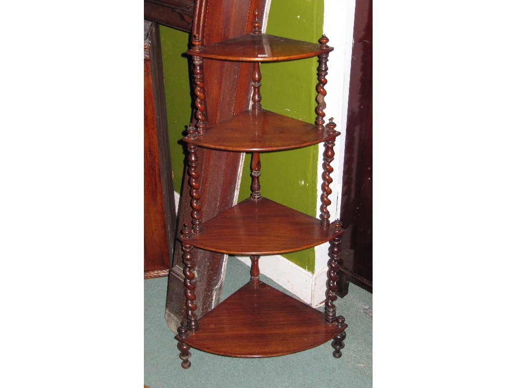 Appraisal: Victorian rosewood four tier whatnot