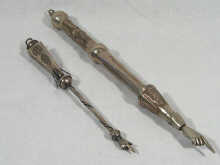 Appraisal: Judaica Two silver Torah hand pointers one with Russian marks