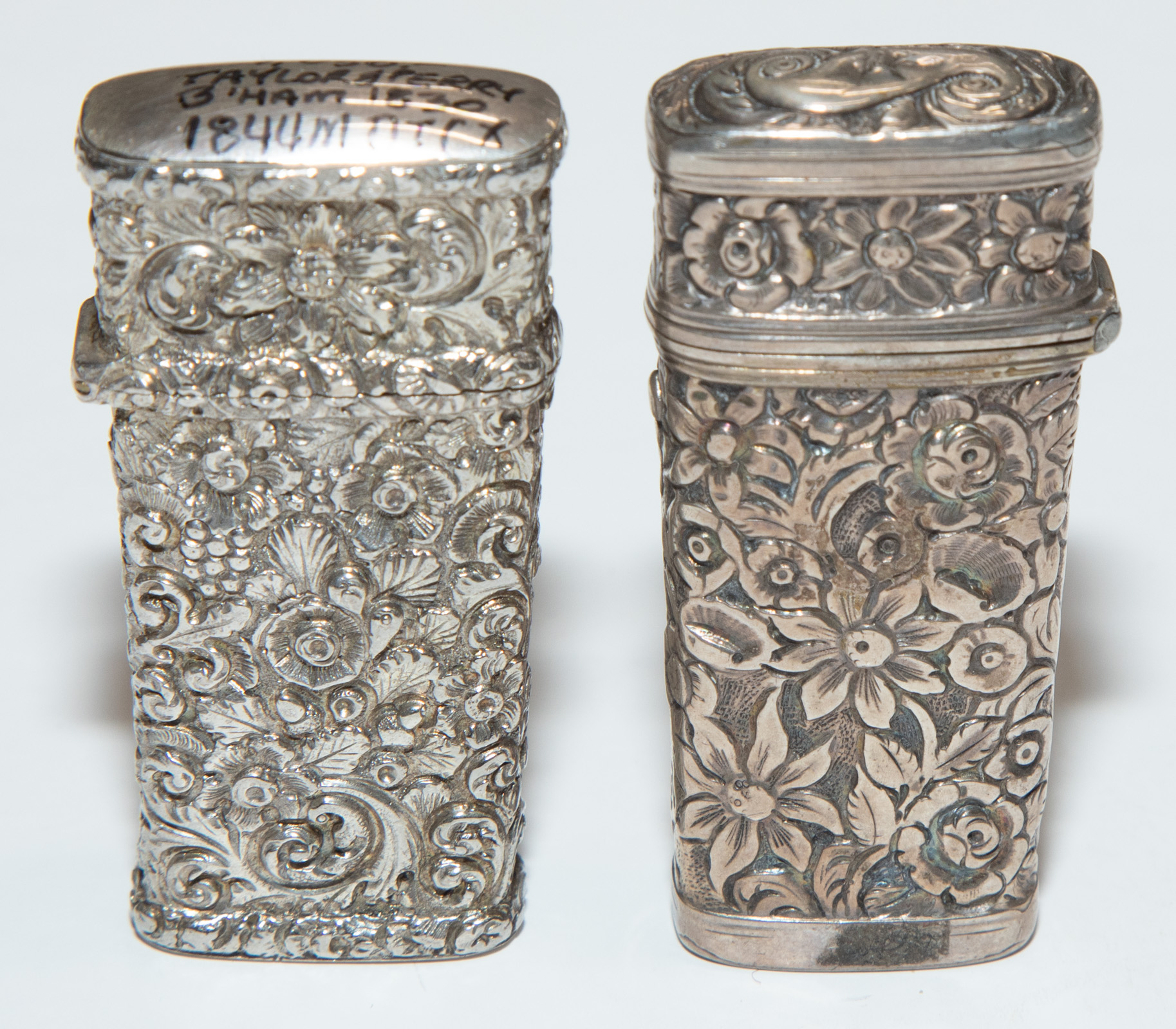 Appraisal: TWO WILLIAM IV REPOUSSE SILVER-CASED LANCETS One Birmingham one London