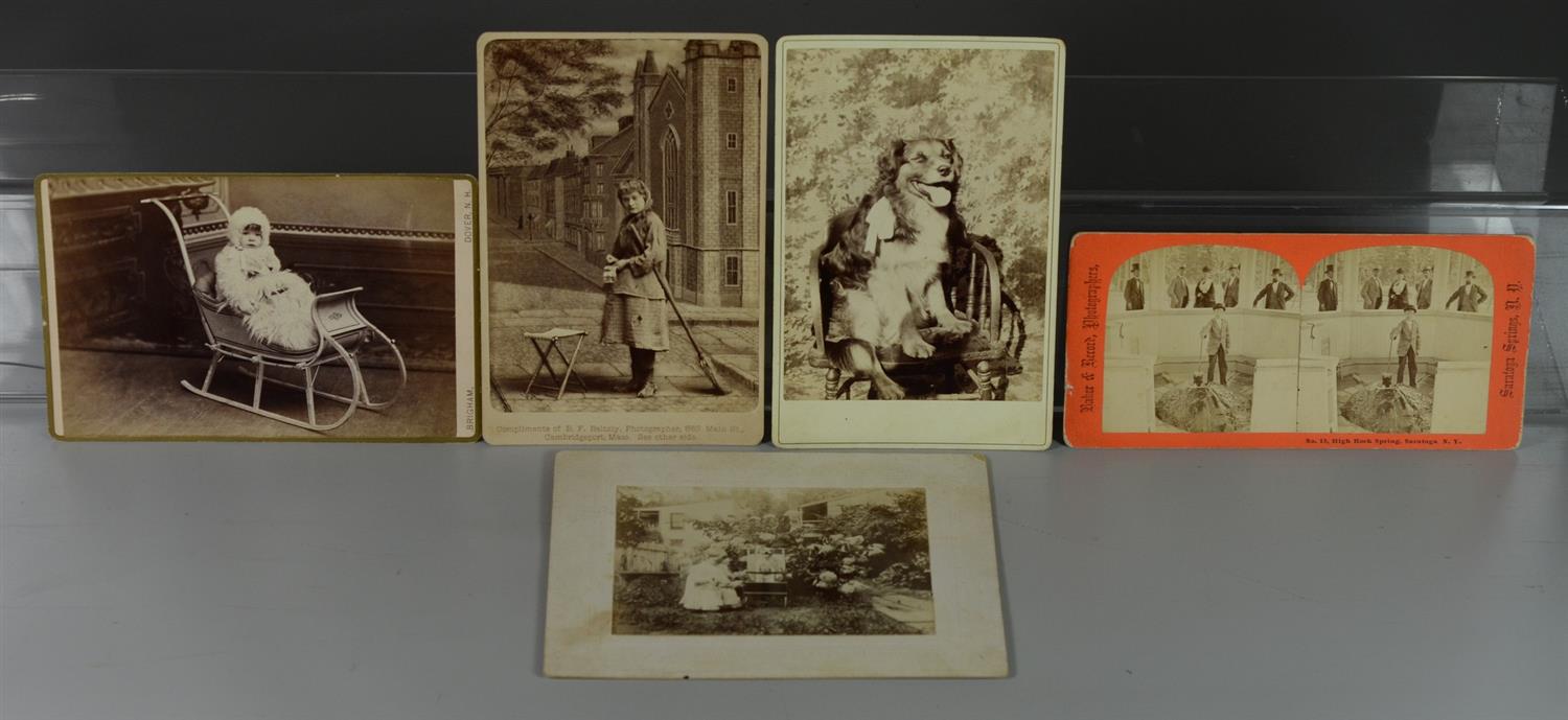 Appraisal: Ephemera cabinet cards of a girl with a broom advertisement