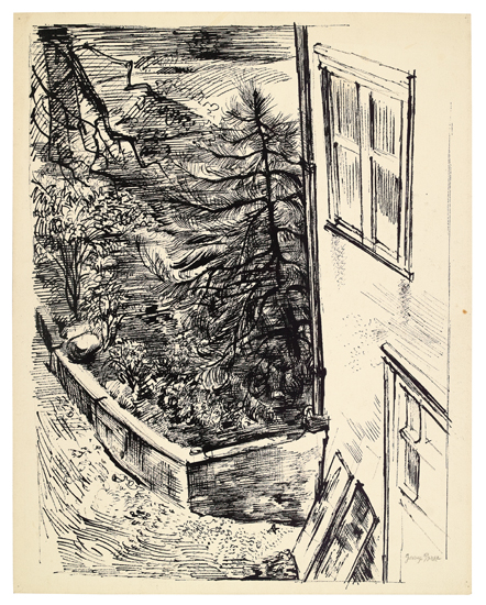 Appraisal: GEORGE GROSZ Home Douglaston Pen and black ink on paper