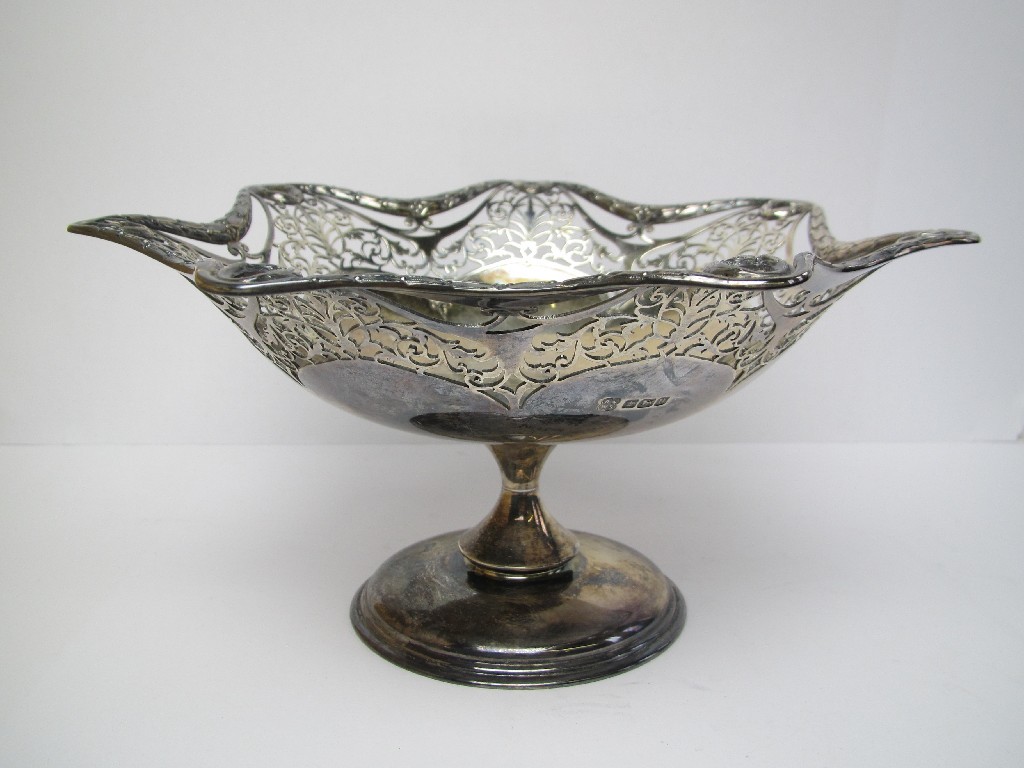 Appraisal: A silver comport with pierced decoration Sheffield