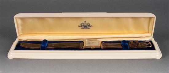 Appraisal: Hamilton K yellow gold gentleman's watch together with original box