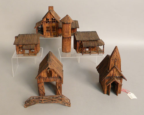 Appraisal: Matchstick village ca