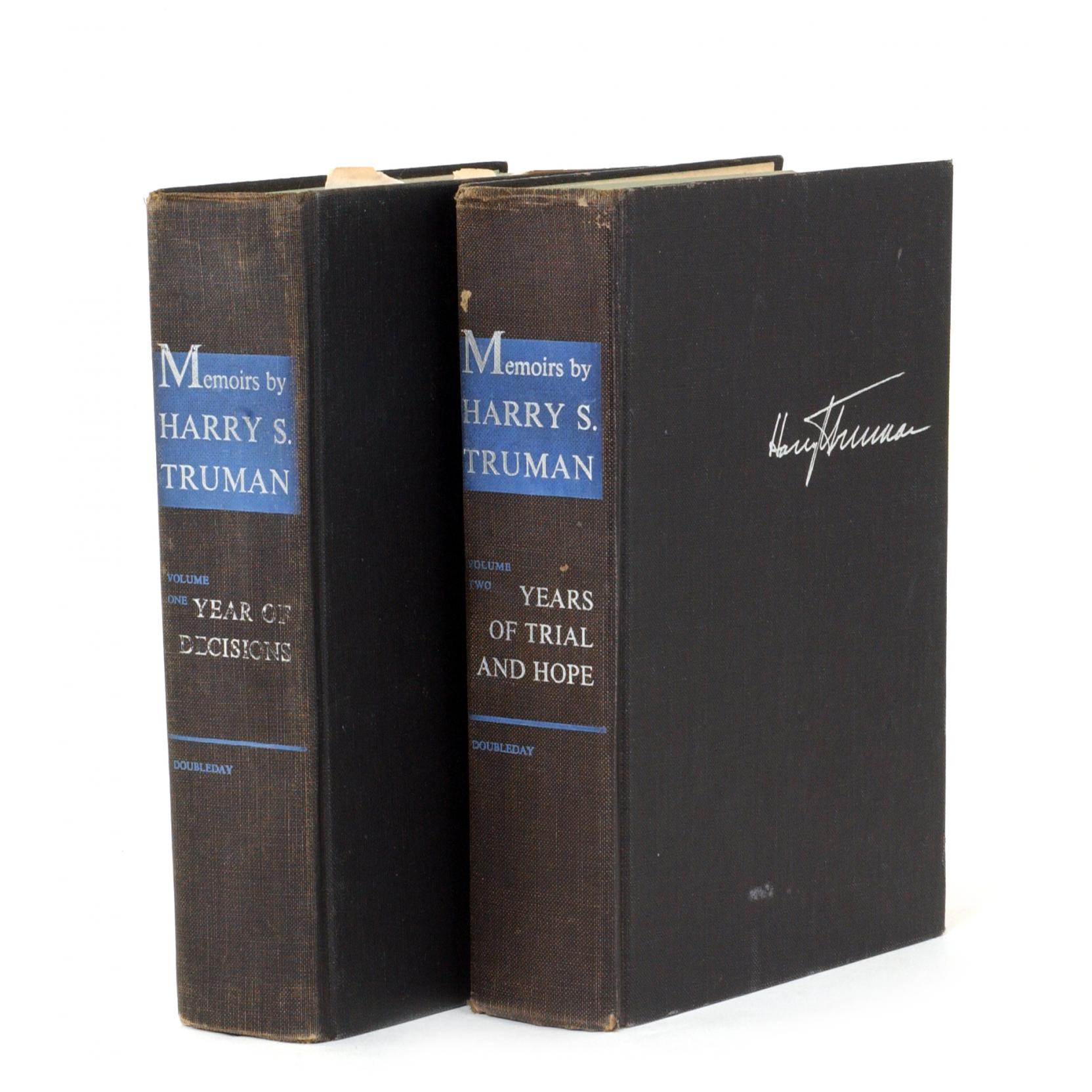 Appraisal: Inscribed Memoirs by Harry S Truman Garden City Doubleday volumes