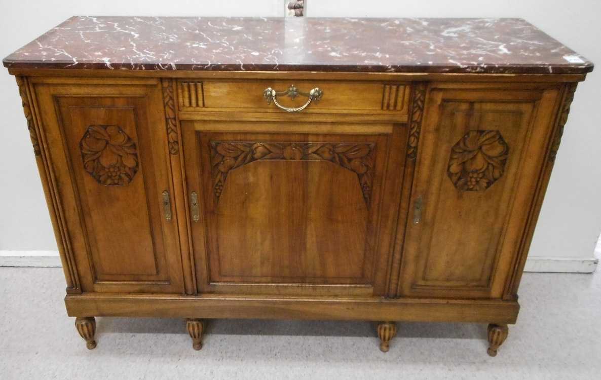 Appraisal: LATE VICTORIAN MARBLE-TOP BUFFET Belgian c having a rectangular rose