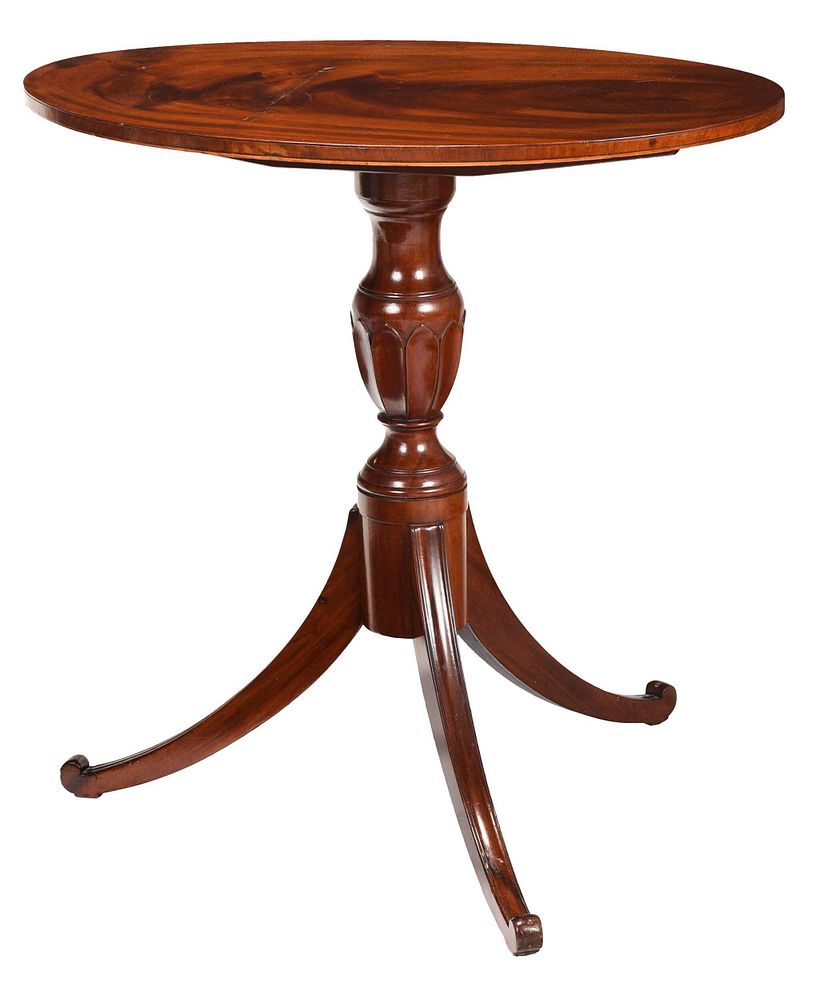 Appraisal: Federal Mahogany Tilt Top Candlestand probably American circa with figured