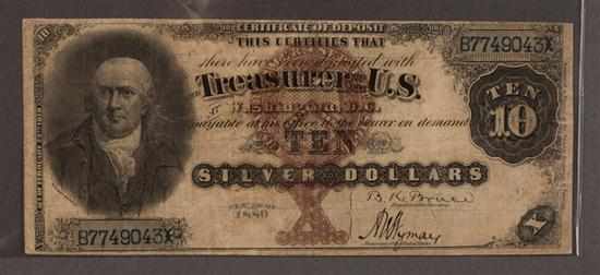 Appraisal: United States Silver Certificate Series of signed Bruce and Wyman