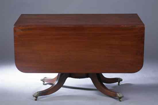 Appraisal: ENGLISH REGENCY MAHOGANY BREAKFAST TABLE th century Rectangular top having