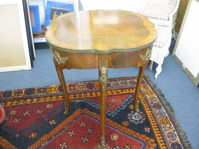 Appraisal: French Satinwood Ormolu Table '' tall '' top