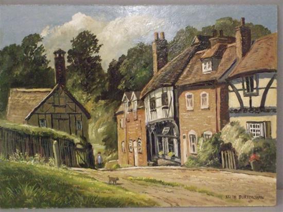 Appraisal: Keith Burtonshaw three oils on board of unknown English cottages