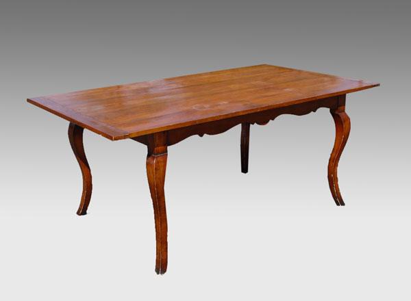 Appraisal: CUSTOM COUNTRY FRENCH FARM TABLE Removable solid wood top with