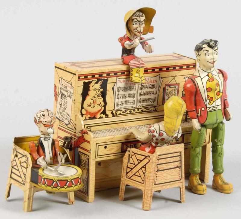 Appraisal: Tin Litho Unique Art L'il Abner Band Wind-Up Toy Description