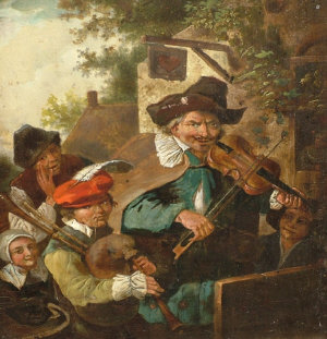 Appraisal: Follower of David Teniers II - - A fiddle player