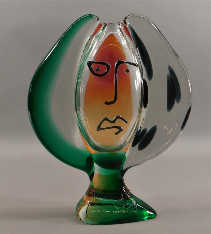 Appraisal: MARIO BADIOLI PICASSO MURANO GLASS SCULPTURE Italy th CenturyAbstracted figurative