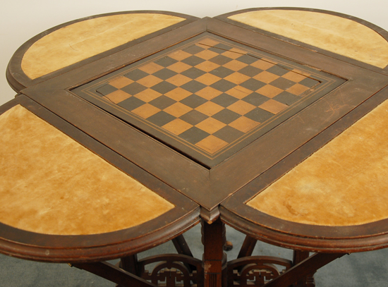 Appraisal: A th C Renaissance Revival Game Table the top with