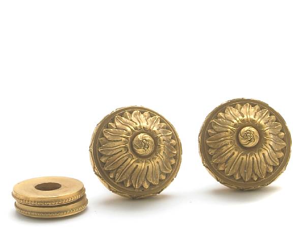 Appraisal: A set of nineteen Louis XVI style gilt bronze knobs