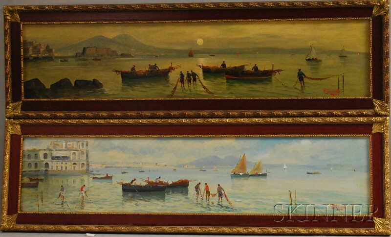 Appraisal: Antonio Perciavalle Italian b Two Views of Naples Both signed