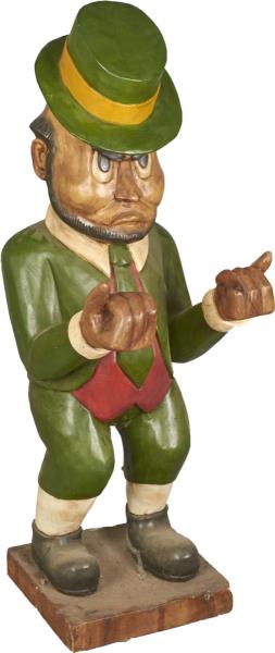 Appraisal: Carved Wooden Painted Leprechaun This contemporary life-size figure came from