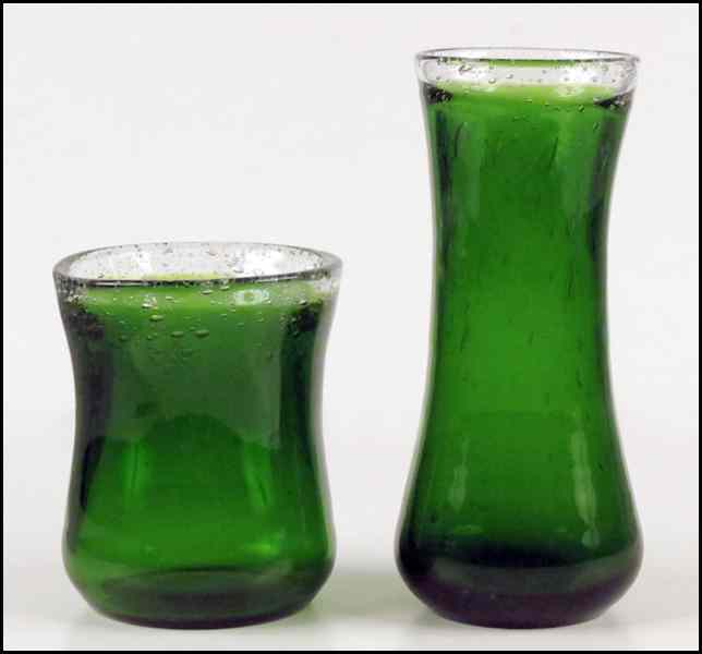 Appraisal: TWO RANDSFJORDGLASS NORWEGIAN GLASS VASES Taller '' Shorter '' Condition