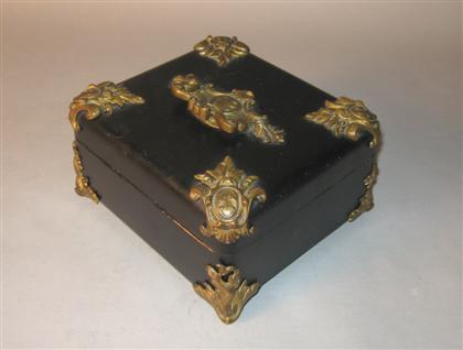 Appraisal: Gilt metal mounted ebonized box Of rectangular form with a