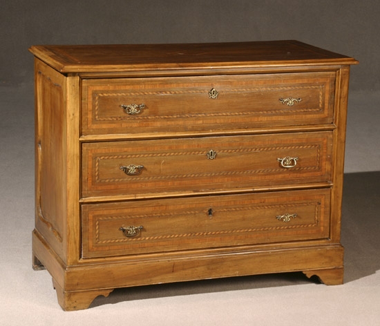 Appraisal: Continental Neoclassical Style Inlaid Walnut Commode Probably Northern Italian or