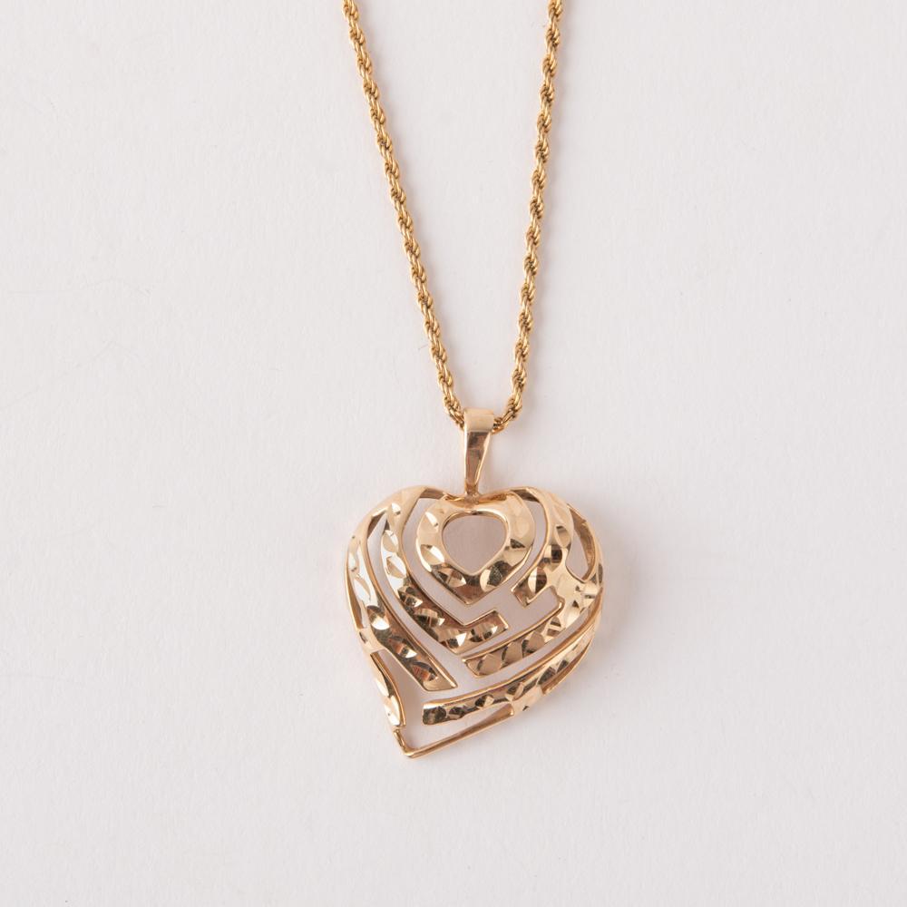 Appraisal: K ALOHA HEART NECKLACE BY MAUI DIVERS MM K yellow