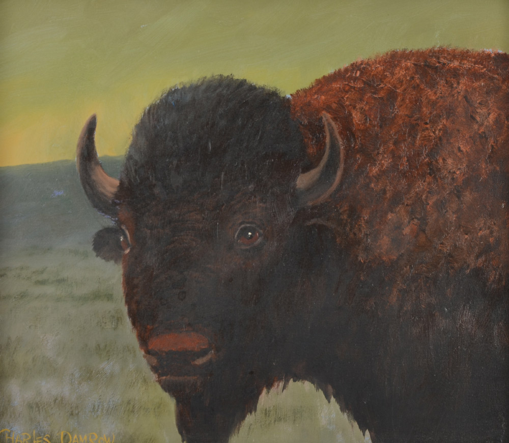 Appraisal: DAMROW Charles American - ''Buffalo '' Oil Masonite '' x