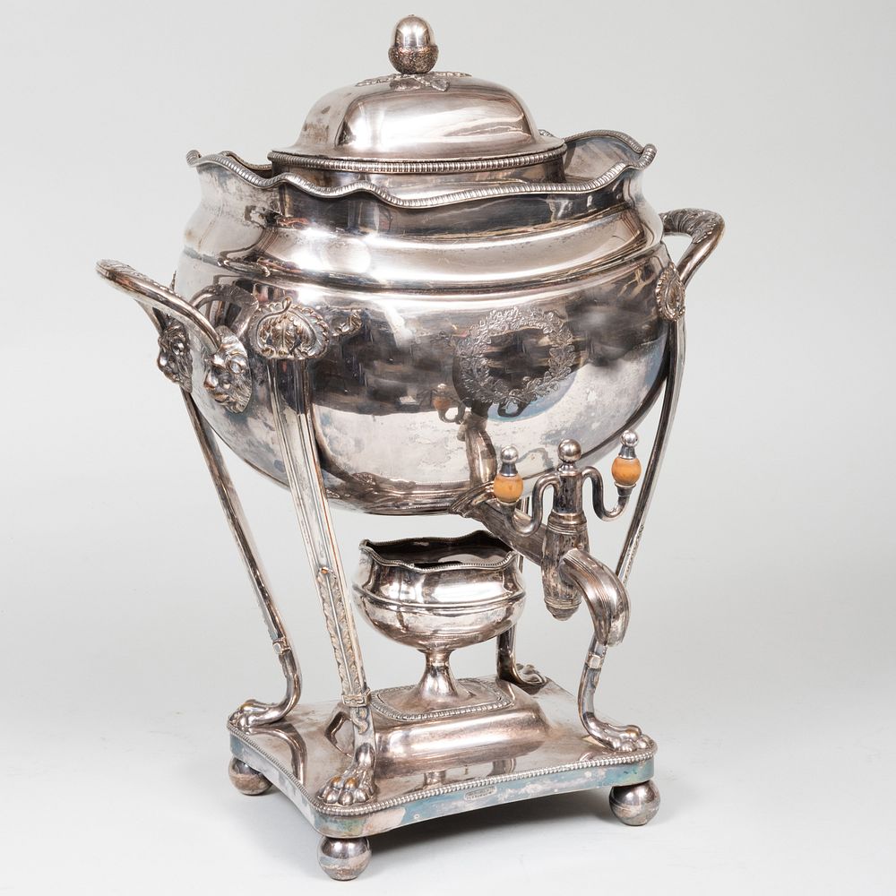 Appraisal: Dan Holy Parker Co Silver Plate Hot Water Urn Engraved