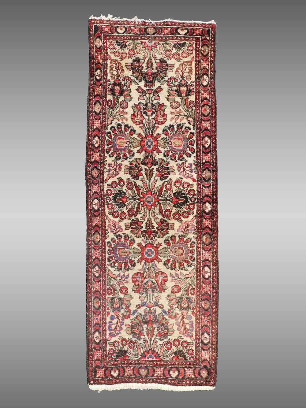 Appraisal: SEMI-ANTIQUE PERSIAN LILLHAN HAND KNOTTED WOOL RUNNER ' '' X