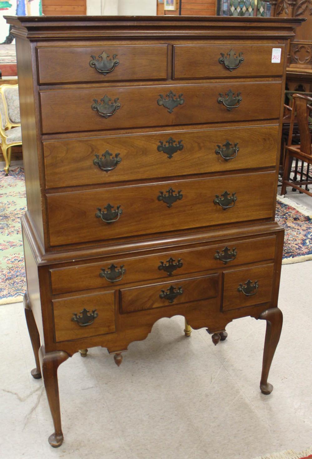 Appraisal: QUEEN ANNE STYLE HIGHBOY CHEST Century Furniture Co Henry Ford