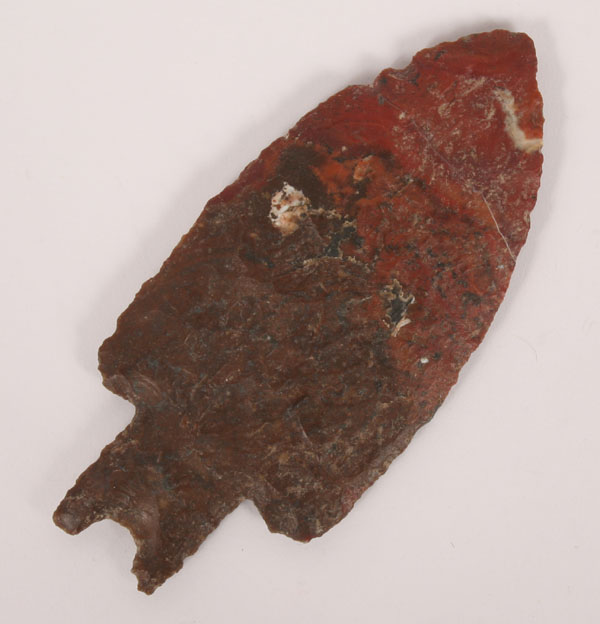 Appraisal: Red flint bifurcated stemmed blade pictured in Who's Who in