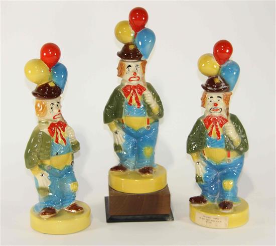 Appraisal: Sale Lot Three Haeger Pottery Figural Decanters each in the