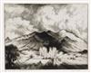 Appraisal: GENE KLOSS Adobe House and Taos Mountains Etching and drypoint