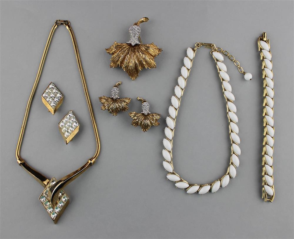 Appraisal: TWO TRIFARI SEMI-PARURES AND LEDO BROOCH AND EARRINGS SET Trifari